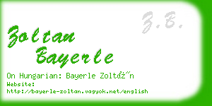 zoltan bayerle business card